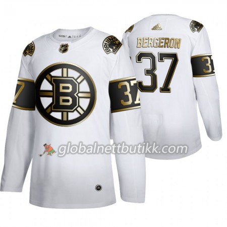 Boston Bruins Hockeydrakt Patrice Bergeron 37 Adidas 2019-2020 Golden Edition Hvit Authentic - Herre